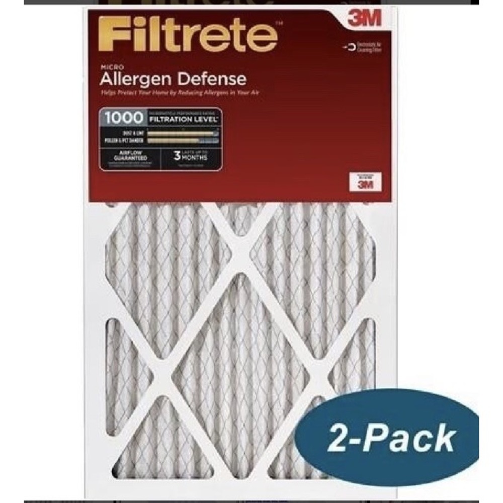 Filtrete Furnace Filter, Allergen Defense Red Micro Pleated, 16x20x1-In., 2-Pk.
